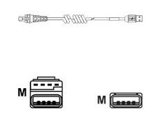 53-53213B-N-3 CABLE 9500 USB+A 3M PWRLINK BLK