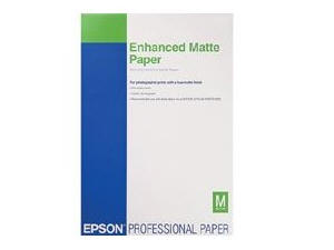 S041605 PAPER-MATTE SUPER B 13X19 100CT Epson Enhanced Matte - Paper - matte paper - Super B (13 in x 19 in) - 192 g/m2 100-SHEET 13X19 ENHANCED MATTE PAPER BULK PK EPSON Enhanced Matte Paper 13 x 19 (100 Sheet Bulk Pack)