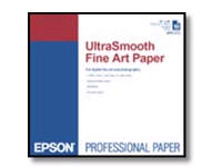 S041896 PAPER-ULTRA FINE ART (13X19) 25CT Epson UltraSmooth Fine Art paper - Paper - cotton rag paper, two-sided coated paper - natural white - A3 (13in x 19 in) - 325 g/m2 25-SHEET 13X19 325GSM ULTRA SMOOTH FINE ART PAPER