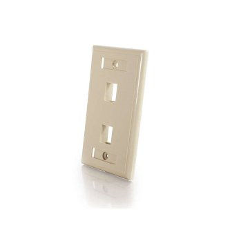 03711 2-PORT KEYSTONE WALLPLATE IVORY 2 SINGLE GANG MULTIMEDIA KEYSTONE WALL PLATE IVORY 2-Port Keystone Wallplate (Ivory) 2PORT SINGLE GANG MULTIMEDIA KEYSTONE IVORY WALL PLATE Cables to Go Data Cables