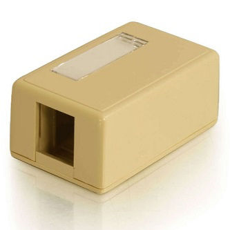 03830 KEYSTONE SURFACE MOUNT BOX 1-PORT IVORY