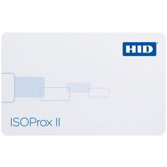 1386LGGAH ISOProx II Proximity Card (Programmed, Low Freq, Plain White) ISOPROX II, PROG, F-GLOSS, B-HID LOGO, ENGRAVED MATCH #, HZNTL SLOT