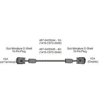 1416-C972-0040 DISP VGA Cable (4 Meters, Black) for 15 Inch Touch Monitor DISP: VGA Cable for 15" TouchMonitor, 4M NCR, ACCESSORY, 4M VGA DISP CBL FOR 15IN TOUCH497- NCR, CABLE, 4M VGA DISP CBL FOR 15IN TOUCH497-0435<br />NCR VGA CABLE BLACK 4M