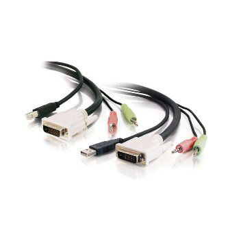 14179 6ft 3-IN-1 DVI M/M USB A/B KVM + AUD CBL 6FT DUAL LINK+USB 2.0 KVM CABLE WITH SPEAKER AND MIC M/M USB A/B<br />DCG.CONSUMABLES.OEM MEDIA.RIBBONS.