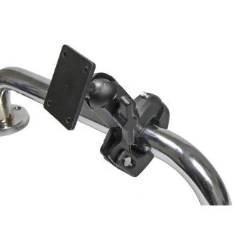 215792 PIPE CLAMP W MNT PLATE PROCLIP USA, PIPE CLAMP WITH ADJUSTABLE MOUNTING P PIPE CLAMP W 2 IN ARM & MNT PLATE CLAMP MOUNTw/PLATE PEDESTAL 2IN For installation of devices on pipes and stays, for example most types of vehicles; motorcycles, boats, carts, stands, wheelchairs, airplanes etc. The mount has a mounting plate sized 50x42 mm with pre-drilled AMPS-holes. The mount fits round and oblong bars 0.875 in. to 1.25 in. (22.22 mm to 31.75 mm). Made in black plastic.<br />PIPE CLAMP MOUNT W/PLATE<br />PROCLIP USA, PIPE CLAMP WITH ADJUSTABLE MOUNTING PLATE<br />PROCLIP USA, NCNR, PIPE CLAMP WITH ADJUSTABLE MOUNTING PLATE