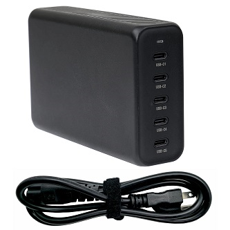 217096 AC Wall Power Supply 300W, USB-C, 5-Port<br />PROCLIP USA, NCNR, AC WALL POWER SUPPLY W/ US LINE CORD(4 FT., 1.2M) 5 PT USB-C CHRGR, 60W PER PT - 300W TOTAL, PWR DELIV 3.0 (PD 3.0), QUICK CHRG 3.0 (QC 3.0), VOLT OUTPUT: 5V, 9V, 12V, 15V, 20V AMP<br />PROCLIP USA, AC WALL POWER SUPPLY W/ US LINE CORD(4 FT., 1.2M) 5 PT USB-C CHRGR, 60W PER PT - 300W TOTAL, PWR DELIV 3.0 (PD 3.0), QUICK CHRG 3.0 (QC 3.0), VOLT OUTPUT: 5V, 9V, 12V, 15V, 20V AMP OUTPUT<br />AC WALL POWER SUPPLY 300W USB-C 5-PORT