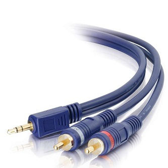 40616 VELO 3.5 M STEREO TO (2) RCA M ST 25 FT<br />25FT VELOCITY 3.5MM STEREO MALE TO 2XRCA MALE STEREO MALE Y-CABLE