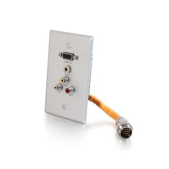 60032 RR AL WALLPLATE HD15+3.5+3RCA RAPIDRUN SINGLE GANG INTEGRATED HD15+3.5MM+RCA A/V WALL PLATE RR AL WallPlate HD15+3.5+3RCA Cables to Go Data Cables<br />CYB.HARDWARE.ACCESSORIES..