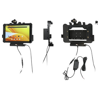 736455 ProClip Pogo Pin Charging Cradle with US<br />PROCLIP USA, POGO PIN CHARGING CRADLE WITH USB-A HOST PORT, KEY LOCK AND HARD-WIRED POWER SUPPLY FOR ZEBRA ET401,  ET40/ET45 10"" WITH RUGGED BOOT (SUPPORTS EXPANSION BACK)