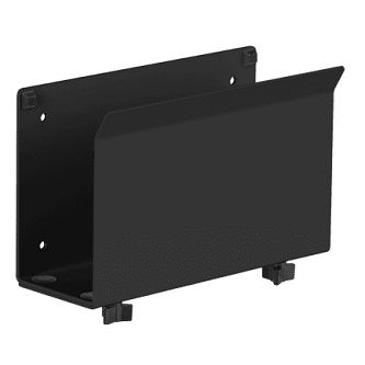 8335-MD-104 Medium CPU holder black<br />HAT DESIGN WORKS, LARGE CPU HOLDER ADJUSTS FROM 3-5"", UP TO 40 LBS.  STURDY METAL CONSTRUCTION KEEPS CPU SAFELY OUT OF THE WAY. MOUNT TO DESK WALL OR HAT WALL TRACK (8326).  BLACK