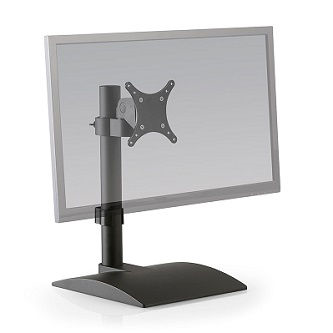 9109-S-104 Stand for Single Monitor Monitor, Black<br />HAT DESIGN WORKS, STAND FOR SINGLE MONITOR, BLACK