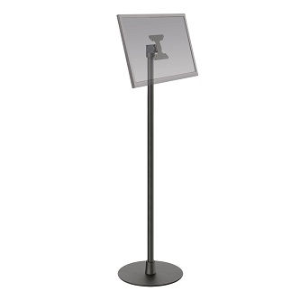 9231-40-104 Free Standing Light Duty Display Stand<br />HAT DESIGN WORKS, POLE MOUNTS: 42" FLOOR STANDING POLE MOUNT WITH 12" BASE. SUPPORTS 10LBS, BLACK
