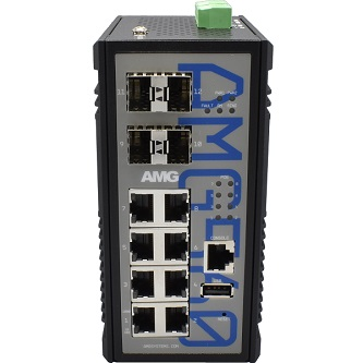 AMG560-8GAT-4XS-P240 Industrial 12 Port PoE Managed Switch