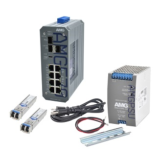 AMG570-2GBT-4GAT-2G-3S-P300-KS1 Industrial 11 Prt PoE Managed Switch Kit