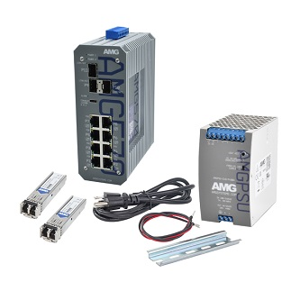 AMG570-4GBT-4G-3S-P360-KM1 Industrial 11 Prt PoE Managed Switch Kit