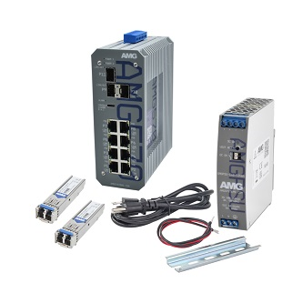 AMG570-8GAT-3S-P240-KS1 Industrial 11 Prt PoE Managed Switch Kit