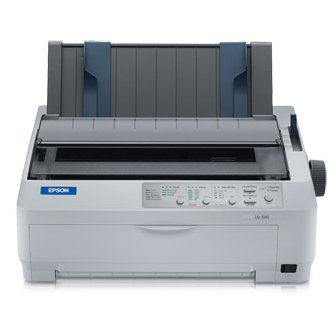 C11CE39201 LQ-590II - Impact Dot Matrix Form Printer, 7-part Forms Printing, 24-Pin, Narrow-Carriage, 550 cps, Parallel & USB, Light Gray