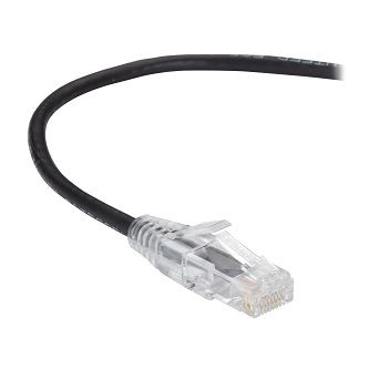 C6APC28-BK-04 CAT6A SNAGLESS PATCH CABLE UTP PVC BK 4"