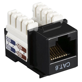 CAT6J-BK CAT6 KEYSTONE JACK UNSHLD RJ45 BK