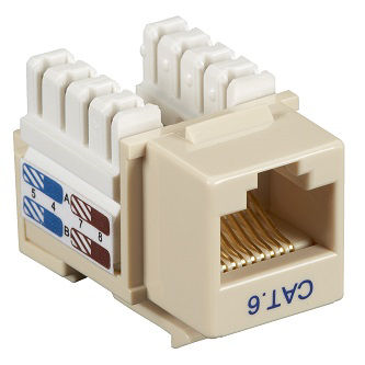 CAT6J-IV CAT6 KEYSTONE JACK UNSHIELDED JACK IVORY