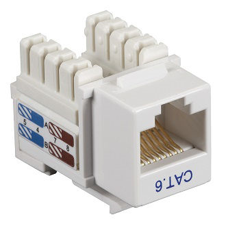 CAT6J-WH CAT6 KEYSTONE JACK UNSHIELDED JACK WH