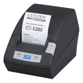 CT-S280RSU-BK 58mm - 80 mm/sec - 32-48 Col - Serial CT-S280 Thermal Printer (80mm, Serial, 2 Color and Drop-In Load) - Color: Black CT-S280 58MM 80MM/SEC SER BLK CITIZEN, CT-S280, THERMAL POS PRINTER, 58MM, 80 MM/SEC, 32-48 COL, SERIAL Citizen CT-S280 Prnt. 80MM SERIAL THERMAL PRINTER BLACK,2COLOR,DROP-IN LOAD Thermal POS, CT-S280, SER, BK