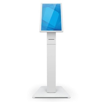 E477274 ELO, WALLABY SELF-SERVICE FLOOR STAND TOP WITH MEISONG LABEL AND RECEIPT PRINTER, GEN 2, WHITE (NOTE: COMPLETE SELF-SERVICE FLOOR STAND REQUIRES FLOOR BASE PART E290158 SOLD SEPARATELY)<br />ELO-SELF-SERV-STAND-PRT-FLOOR-V2-WH