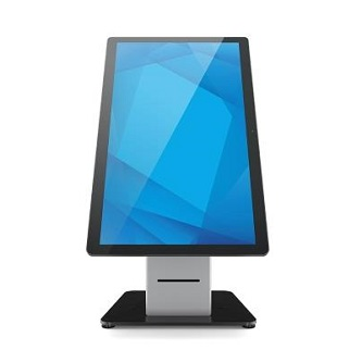 E477466 ELO, WALLABY SELF-SERVICE COUNTERTOP STAND WITH MEISONG LABEL AND RECEIPT PRINTER, BLACK<br />ELO-SELF-SERV-STAND-PRT-COUNTERTOP-V2-BK