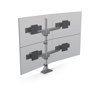 E5G-P22S-BLK E5 2 Over 2 Static Pole - Black<br />HAT DESIGN WORKS, TAA E5 2 OVER 2 STATIC POLE MONITOR ARM, SUPPORTS (4) SCREENS 0-15LBS AND UP TO 27"" EACH, VESA 75/100MM, QUICK INSTALL TOP DOWN MOUNT W/CABLE MGMT, 15 YR WARRANTY, TAA, BLACK