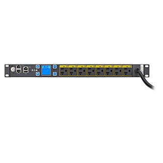 EMAT09-10 EPDU MA 1U IN: 5-20P :L520P OUT: 8X5-20R EPDU MA 1U 5-20P L520P 16A 1P 8X5-20R EMAT09-10 PDU 120V 1PHASE 12A 5-20P 1U HORIZONTAL RM 8X5-15R 10FT Eaton Managed rack PDU, 1U, 5-20P, L5-20P input, 1.44 kW max, 120V, 12A, 10 ft cord, Single-phase, Outlets: (8) 5-20R Outlet grip Eaton Managed rack PDU, 1U, 5-20P, L5-20P input, 1.44 kW max, 120V, 12A, 10 ft cord, Single-phase, Outlets: (8) 5-20R Outlet grip