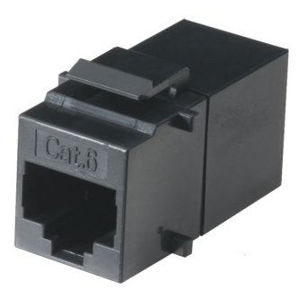 FM692 CAT6 COUPLER UNSHL STR-PIN OFFICE BK