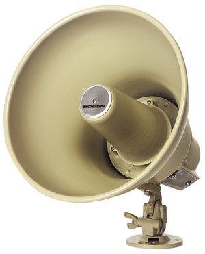 FMH15T FMH15T Flange-Mounted Reentrant Horn Loudspeaker (15 Watt) A flange-mounted, reentrant type loudspeaker with excellent voice intelligibility and efficiency. Weatherproof design for indoor or outdoor use. Vandal-resistant, for applications in hostile environments.  All-metal construction with black enamel finish. 15 watts max at 70V or  25V. Weather-sealed variable-tap impedance selector switch. A flange-mounted, reentrant type loudspeaker with excellent voice intelligibility and efficiency. Weatherproof design for indoor or outdoor use. Vandal-resistant, for applications in hostile environments.   All-metal construction with black enamel finish. 15 watts max at 70V or  25V. Weather-sealed variable-tap impedance selector switch.