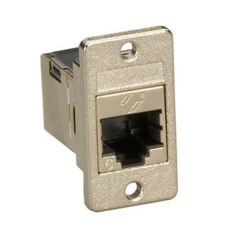 FMT1021 PANEL MOUNT CAT6 SHIELDED COUPLER SILVER