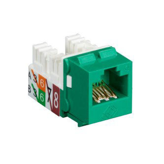 FMT634-R3-25PAK 25-PK GREEN UNSHL CAT6 KYST JACK 110 PD