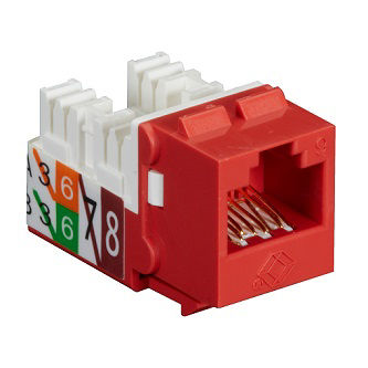 FMT637-R3 Red Unshielded CAT6 Keystone Jack, 110 P