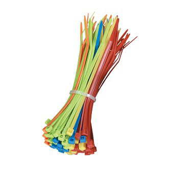 FT611 NYLON CABLE ZIP TIES 1/8X4IN ASSTD 100PK