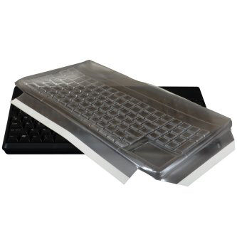 KBCF41002 CHERRY, FLAT SNAP ON SILCONE COVER TESTED TO WITHSTAND COMMON HOSPTIAL DISENFECTANTS, FITS ALL G84-4100 KEYBOARDS, MOQ 10 KEYBOARD COVER FOR 11900 Flat snap on silcone cover tested to withstand common hospital disinfectants, fits all G84-4100 keyboards