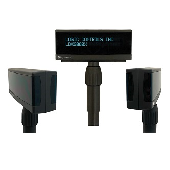 LDX9000X-DUAL LOGIC CONTROLS, DOUBLE-SIDED POLE DISPLAY, 9.5MM 2X20, RS232, CONFIGURABLE COMMAND SET, DARK GRAY<br />Dual Sided Pole Display 9.5mm2x20 RS232<br />Dual Sided Display with Telescopic Pole,