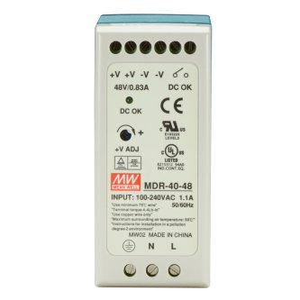 MDR-40-48 DIN RAIL IND POWER SUPPLY - 40W, 48VDC