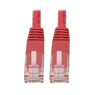 N200-006-RD Cat6 Cable (RJ45 M/M),PoE,Red,6 ft.