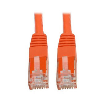 N200-100-OR Cat6 Cable (RJ45 M/M),PoE,Orange,100"