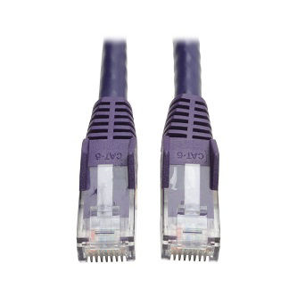 N201-003-PU Cat6 Cable (RJ45 M/M),PoE,Purple,3 ft.