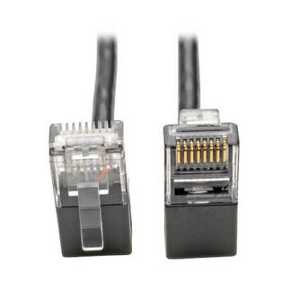 N201-SR1-BK Right-Angle Cat6 Cable(RJ45 M/M),Blk,1"