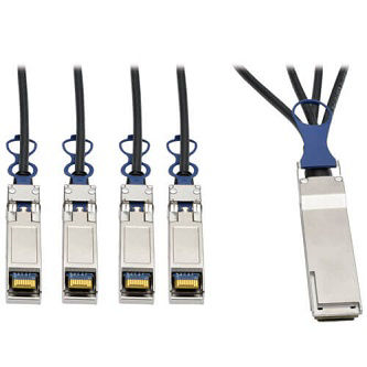 N281-03M-BK 3M 40GbE QSFP+ to 10GbE SFP+ P