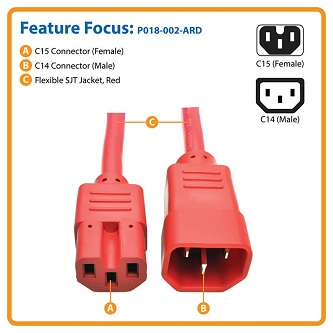 P018-002-ARD Heavy Duty Computer Power Cord