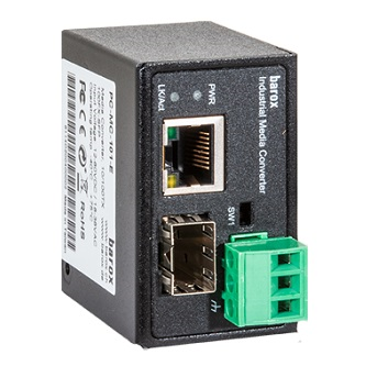 PC-MC-101-E M Cvtr,DIN,GE:1xTX+1xSFP,ExtTmp