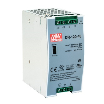 PS-DIN-AC-48-120 Pwr Sup,DIN,85-264VAC,120-370VDC, 120W