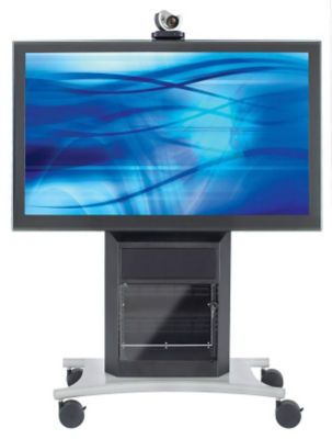 RPS-1000L Dual display cart, 75" mnt, 12"rk, 8RU