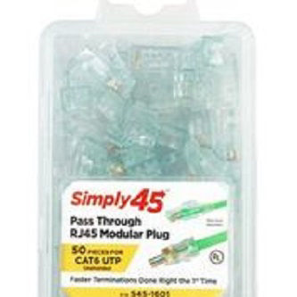 S45-1601 CAT6 PASSTHRU RJ45 GRN 50PC<br />Cat6 PassThru RJ45 GRN 50pc