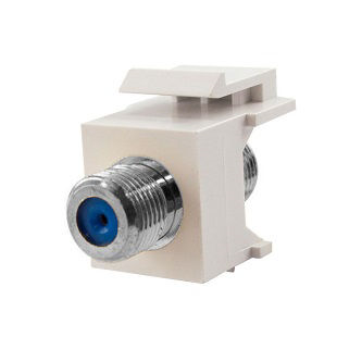 S45-3209W F-Connectr Wht Keystone-1ea/bag